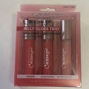 Cherimoya Jelly Gloss Trio Pink Shades Hydrating Vitamin Lightweight High-Shine